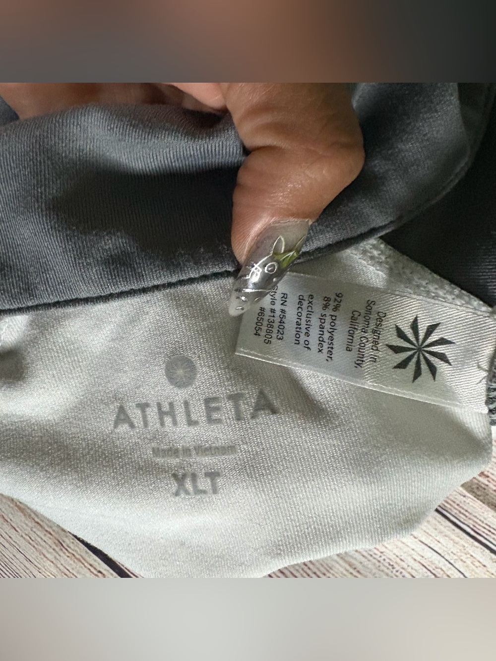 Athleta White and Charcoal Performance Half-Zip Pullover - Picture 5 of 5